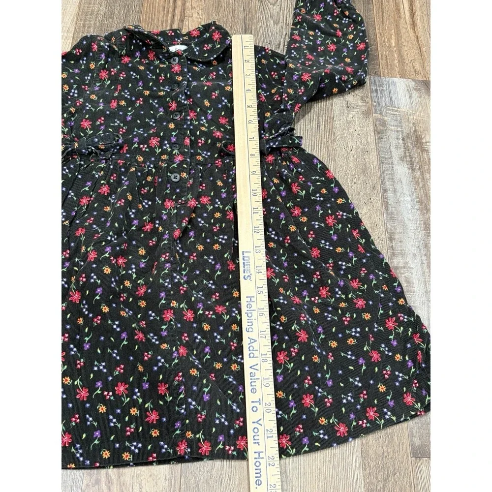 Vintage Christie Brooks Girls Corduroy Dress Dark Floral Size 5/6 Holiday‎